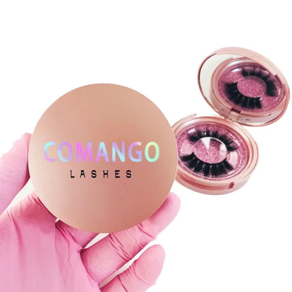 Wholesale Lash Packaging Box Round Lash boxes with Mirror 8-20mm Mink Eyelashes Packaging Box Empty Makeup Beauty - Image 5