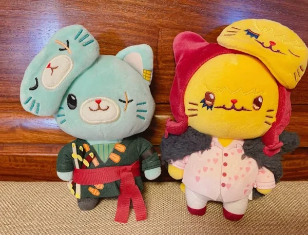 14cm Anime One Piece Movic Cats Series Plush Pendant Luffy Doflamingo Sanji Law Ace Cotton Pendant With Cat Patch Mask Gift Toys - Image 3