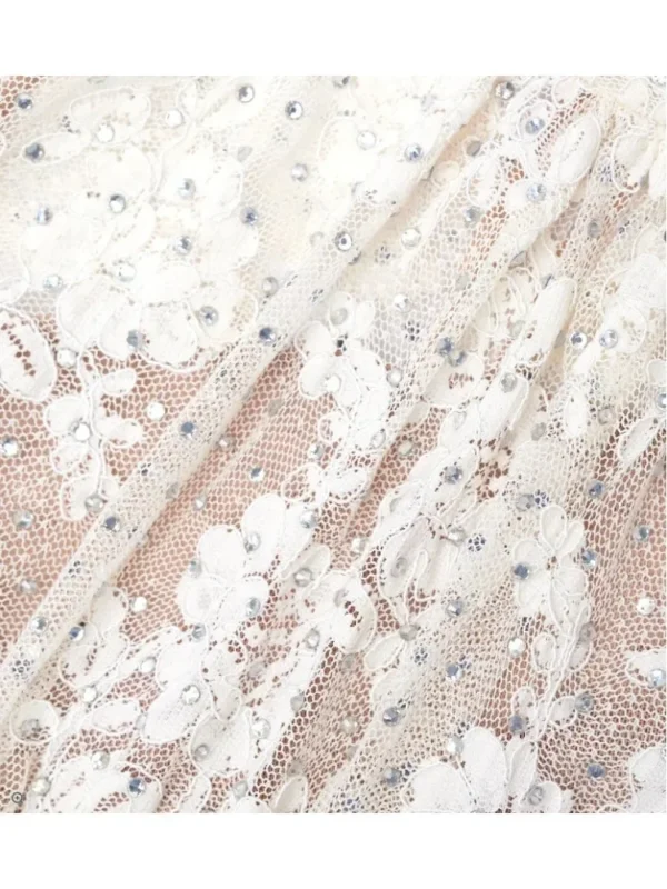 2024 New White Long Sleeve Lace Patchwork See Through Maxi Dress Elegant Gowns - Image 5