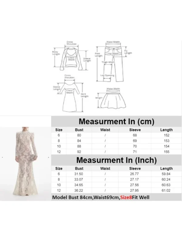 2024 New White Long Sleeve Lace Patchwork See Through Maxi Dress Elegant Gowns - Image 3