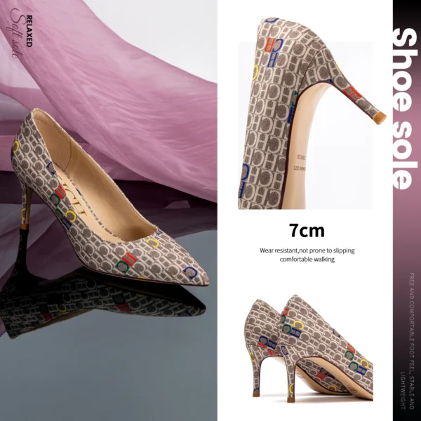 CHCH Women's High Heels Autumn New Fabric Pointed Business Women's Shoes 7cm - Image 3