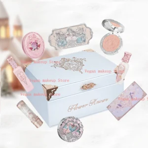 Flowerknows All In Gift Set Matte Velvet Lipstick Blusher Glitter Eyeshadow Makeup Set Cosmetics Kit With Gifts Box