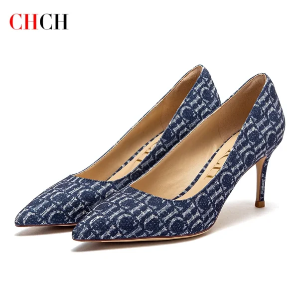 CHCH Women's High Heels Autumn New Fabric Pointed Business Women's Shoes 7cm - Image 2