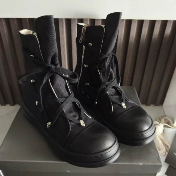Summer Classic High Top Casual Trendy Shoes for Men Canvas Shoes Thick soled Board Shoes for Women Black Pentagram Single Shoes