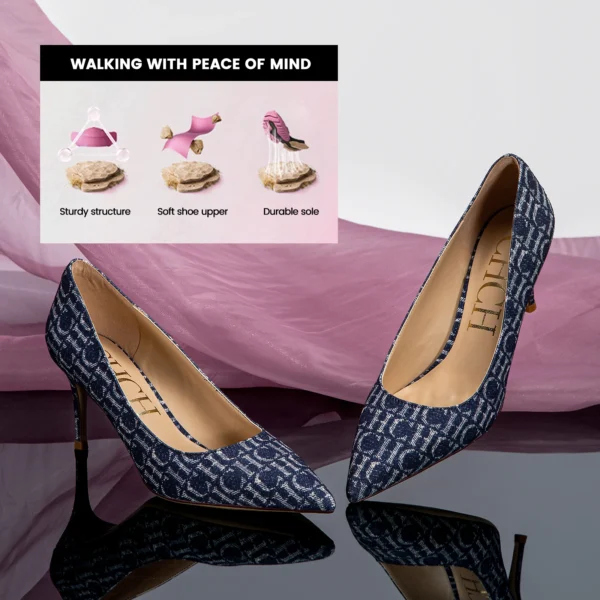 CHCH Women's High Heels Autumn New Fabric Pointed Business Women's Shoes 7cm - Image 4